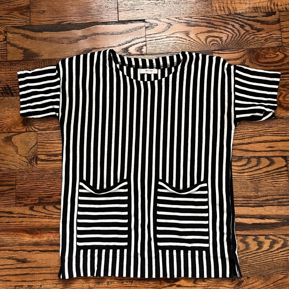 Madewell Black & White striped shirt